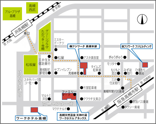 フジワーク高槻本部地図